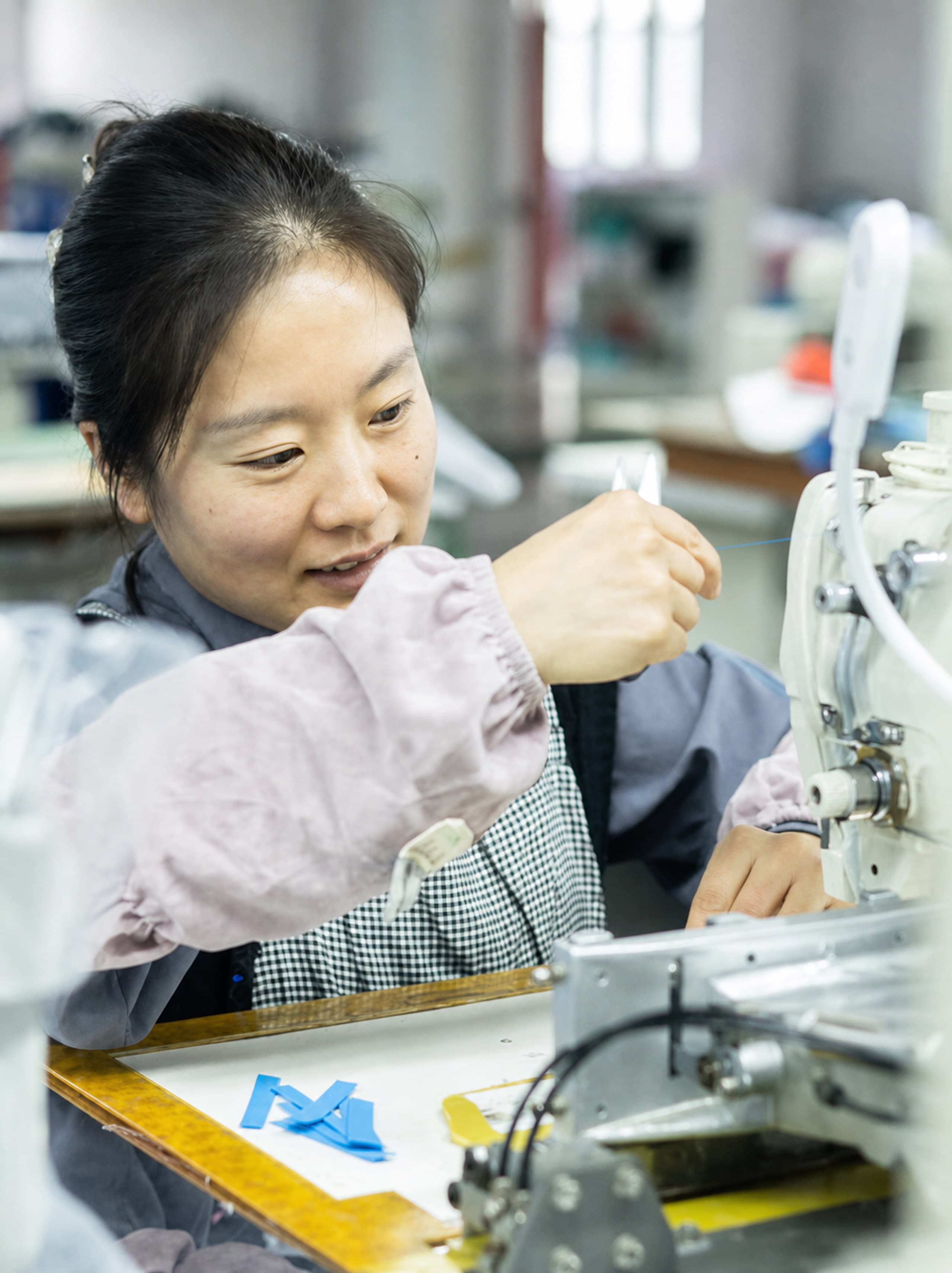 Detailed stitching work used to translate a footwear specification
