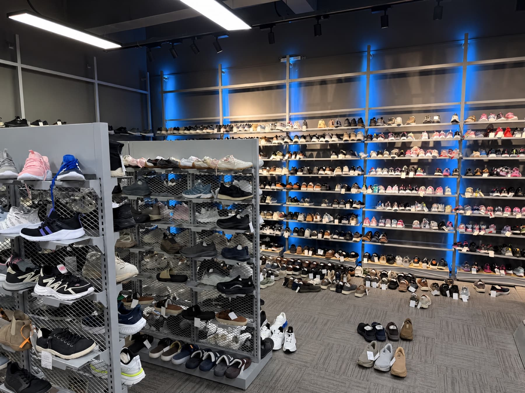 Footwear sample ranges organized for category and order planning