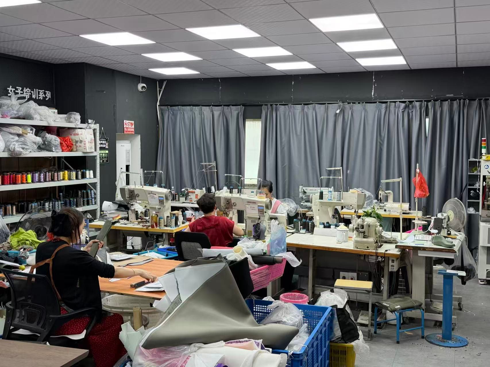 Sample stitching process in the FANVENO footwear factory