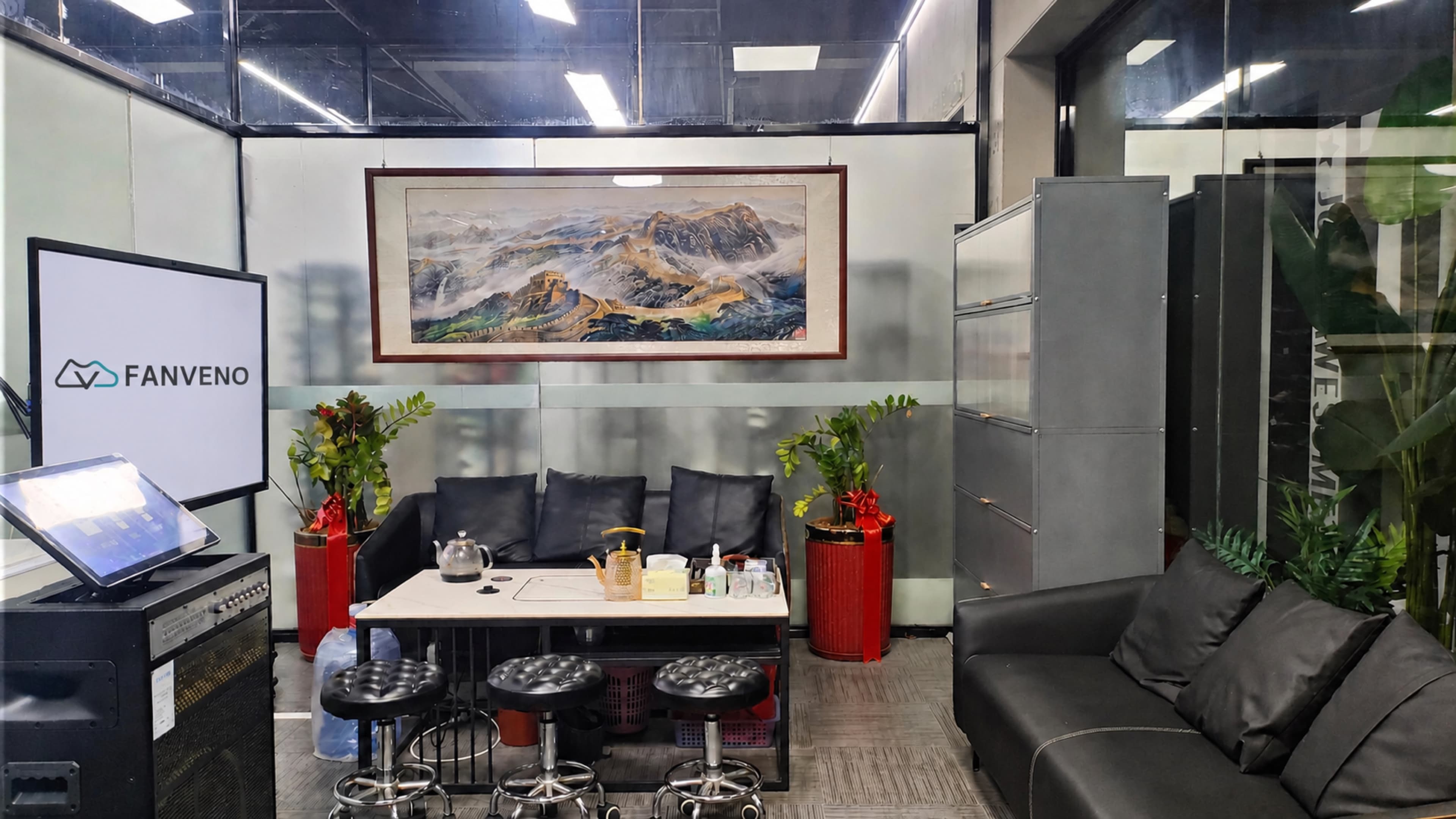 Meeting room prepared for footwear project communication